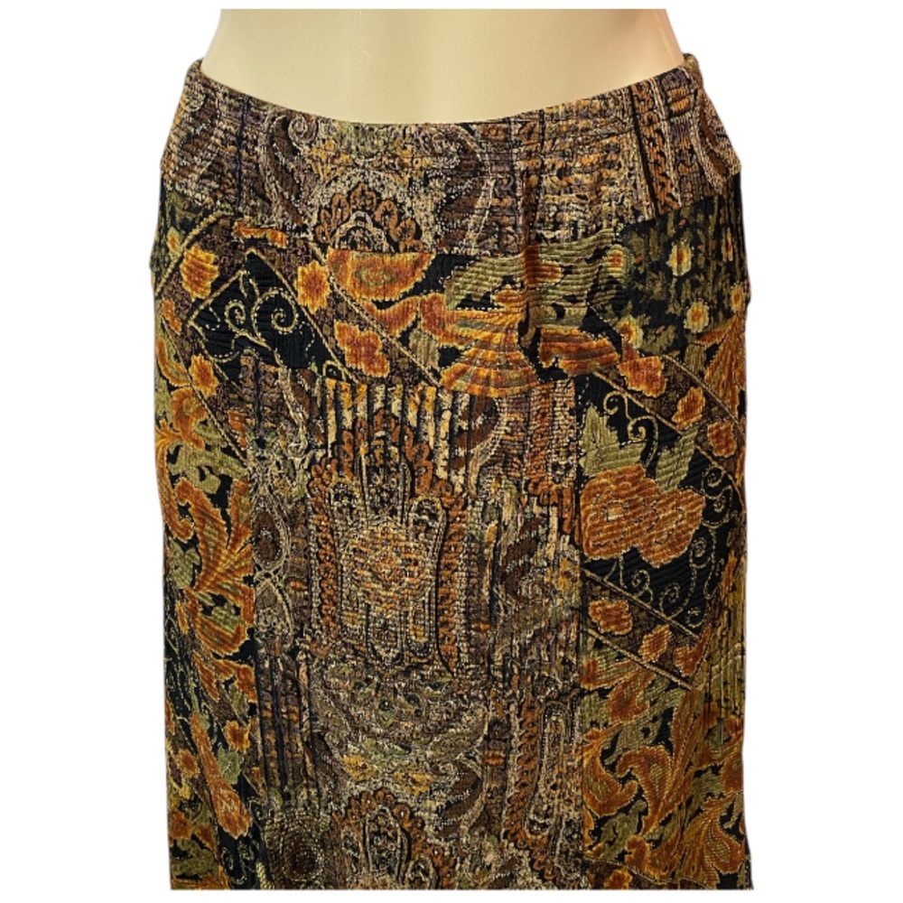 Y2K Flare Midi Skirt Patchwork Floral Paisley Multicolor Fairycore Size S/M - Picture 3 of 9